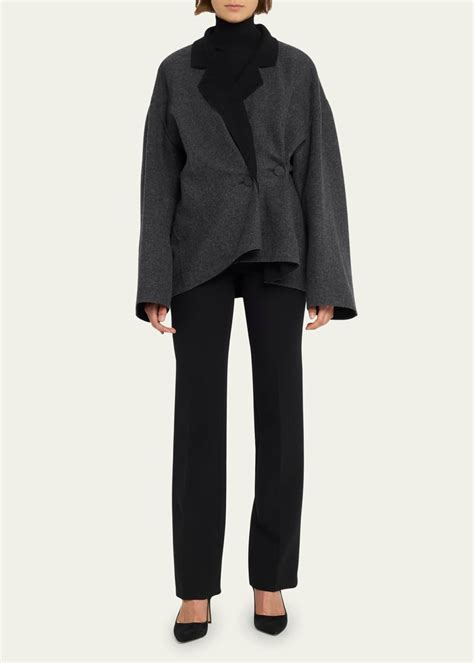 givenchy kimono|Givenchy Flannel Folded Asymmetric Button Kimono Jacket.